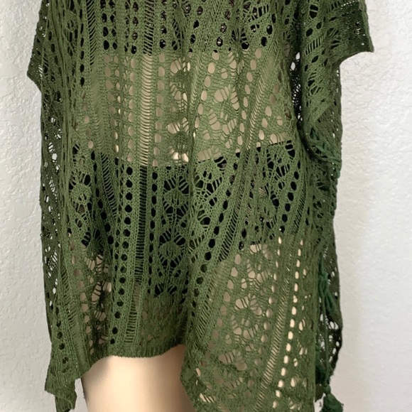 Crocheted Swimsuit Cover Up Army Green Color - Picture 9 of 11